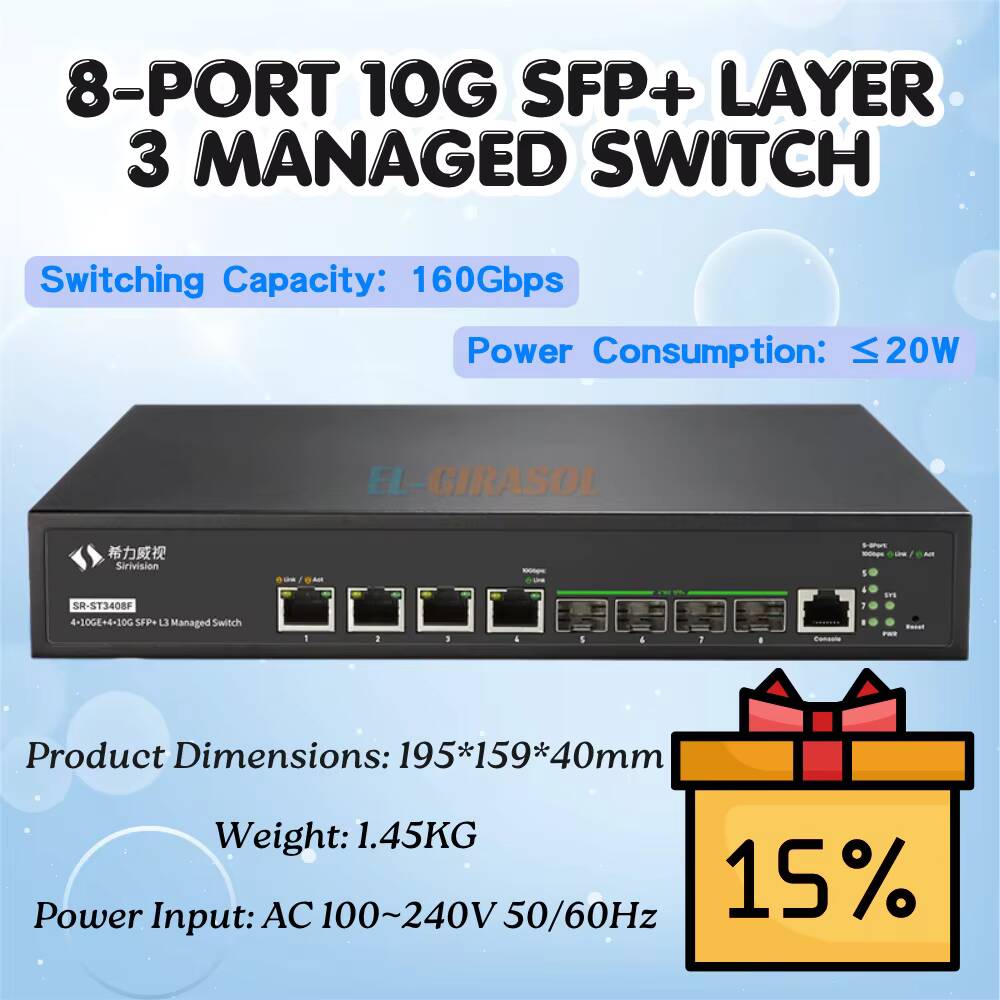 Sfp+ 10G Managed Switch 8 Port - Sirivision 8-portowy 10G SFP+ L3 Zarządzany
