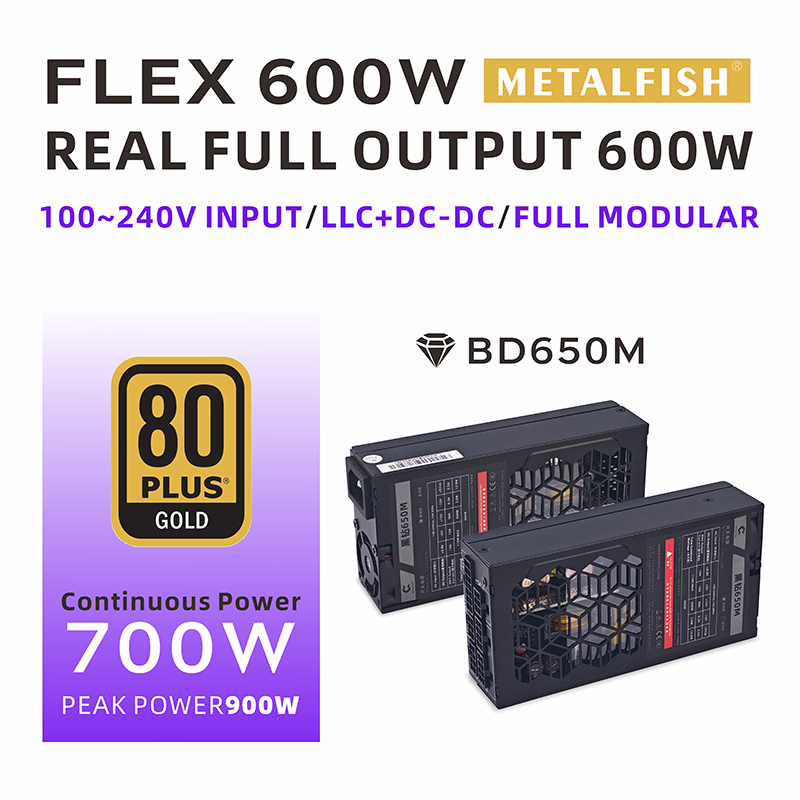 Atx Power Supply 1U Flex 500W - METALFISH Flex 600W Modularny Zasilacz Mały