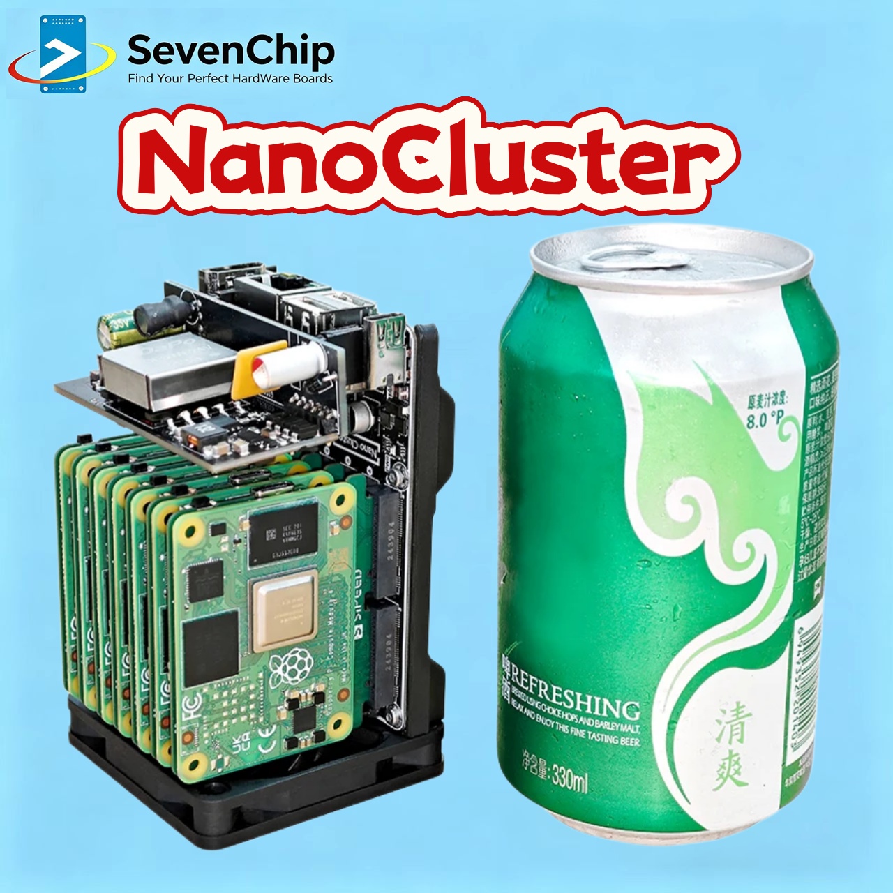 Deskpi Super6C - Sipeed NanoCluster 7x CM4/CM5 Nodły Mini
