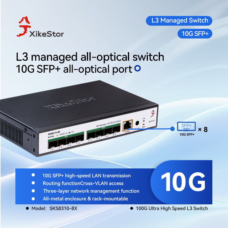 Sfp+ 10G Managed Switch 8 Port - Trójwarstwowy przełącznik XikeStor z pełną obsługą