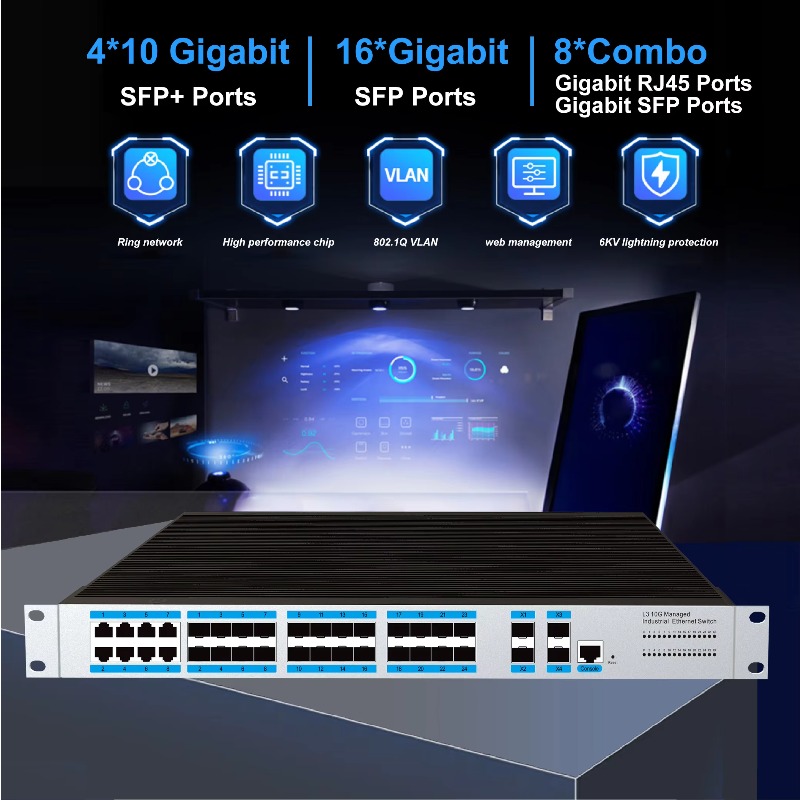 Przemysłowy zarządzany switch  – Sfp+ 10G Managed Switch 8 Port recenzja i cena