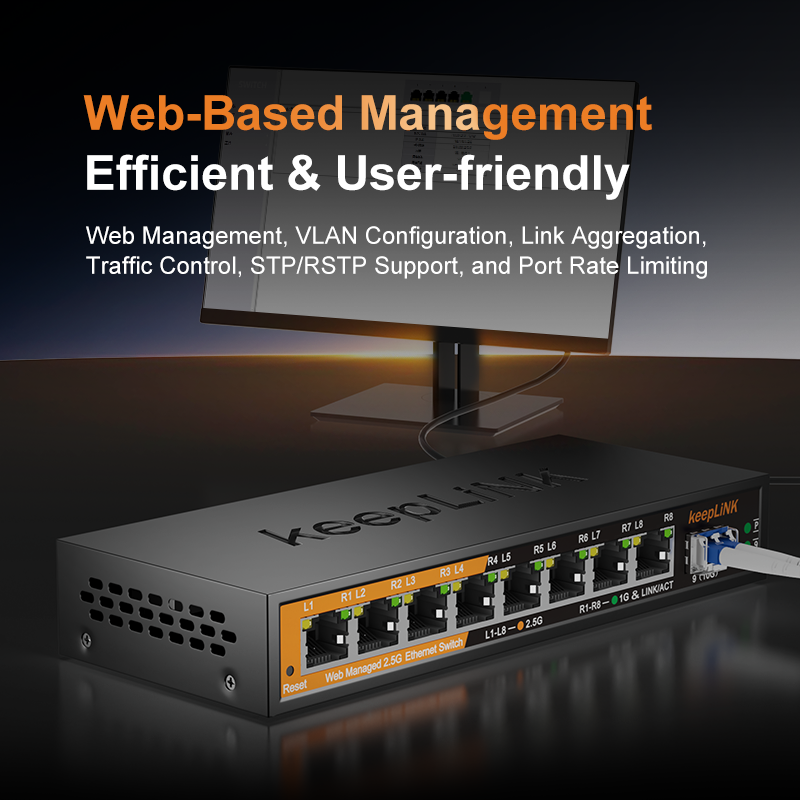 Kontrolowany przełącznik KeepL – Sfp+ 10G Managed Switch 8 Port recenzja i cena