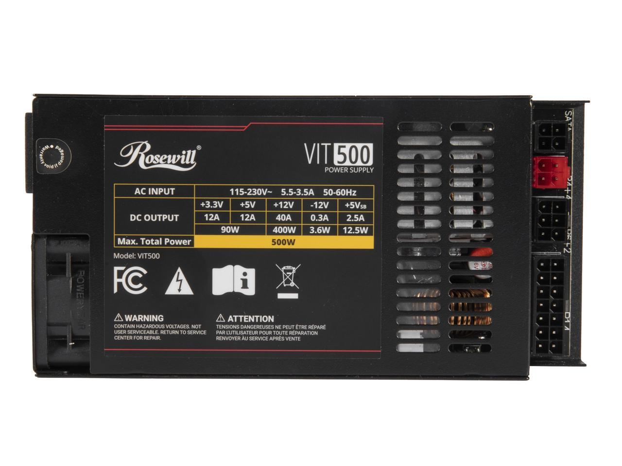 Rosewill VIT 500W, Mini ITX/Fl – Atx Power Supply 1U Flex 500W recenzja i cena